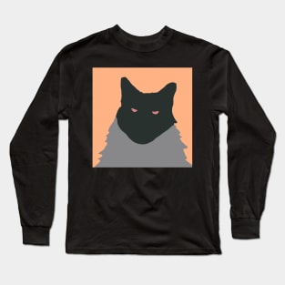 Maine Coon Cat Abstract with Peach Fuzz Background Long Sleeve T-Shirt